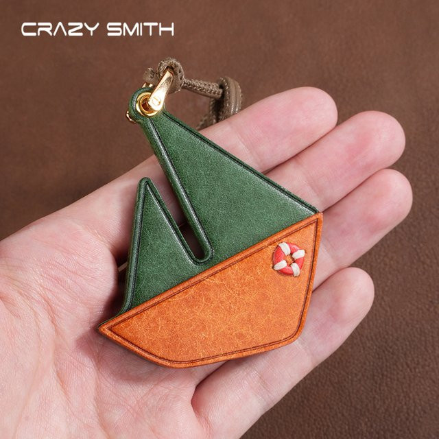 CRAZYSMITH Taschenanhänger Leder, Segelboot, Unisex - Bild 1