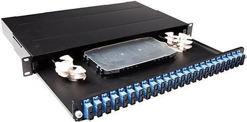 ACT Glasfaser-Patchpanel 24 x Duplex SC Singlemode OS2, Schwarz - Bild 1