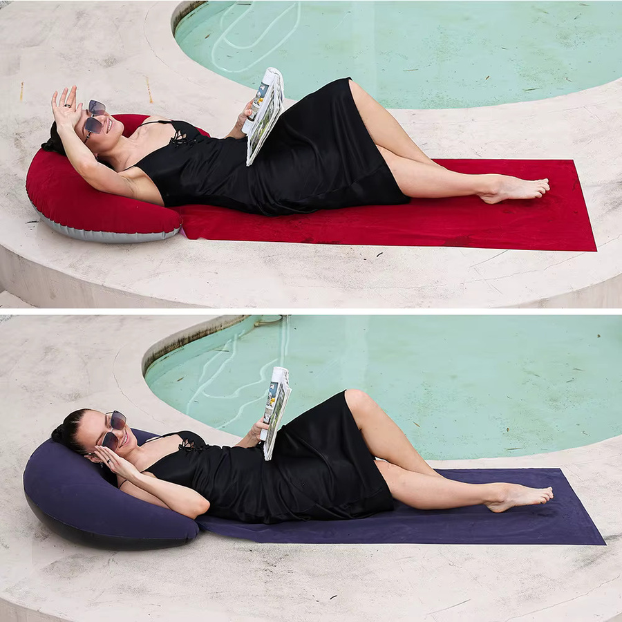 Faltbare aufblasbare Strandmatte AZULBLANCO in Blau für Outdoor-Camping und Strandpartys - Bild 2