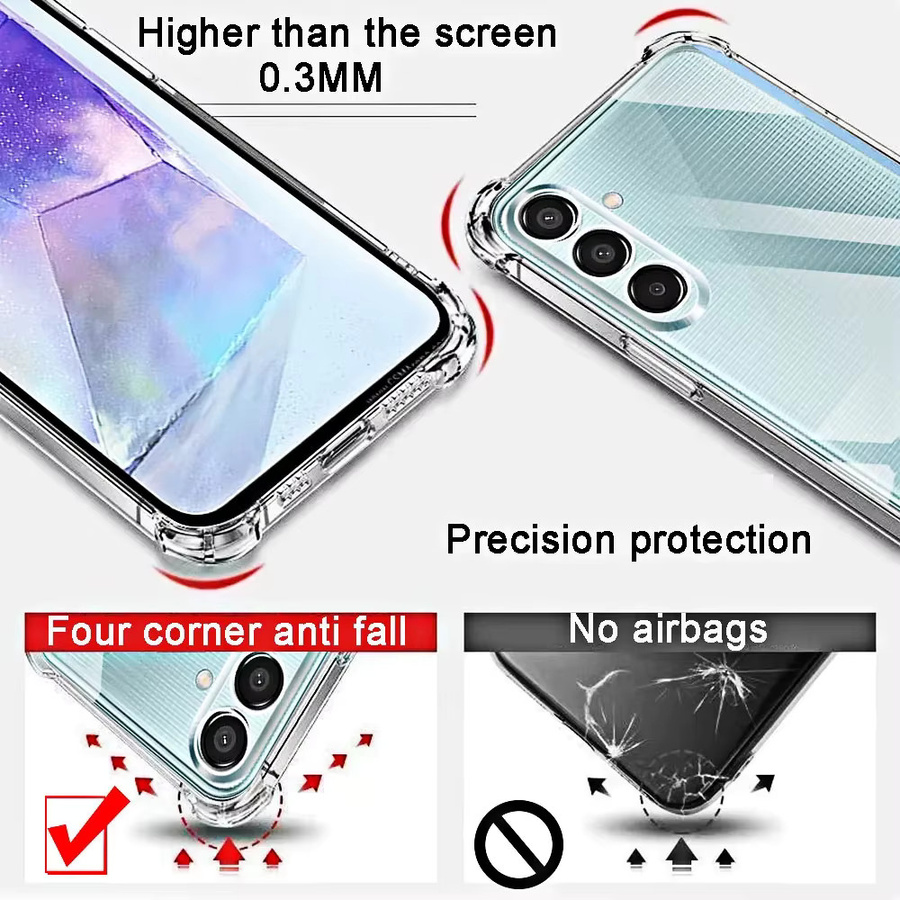 Transparentes Stoßfestes Handyhülle Cover für Samsung Galaxy M14 M15 F15 M33 M34 M35 M44 A14 M54 M55 C55 F55 5G - Bild 2