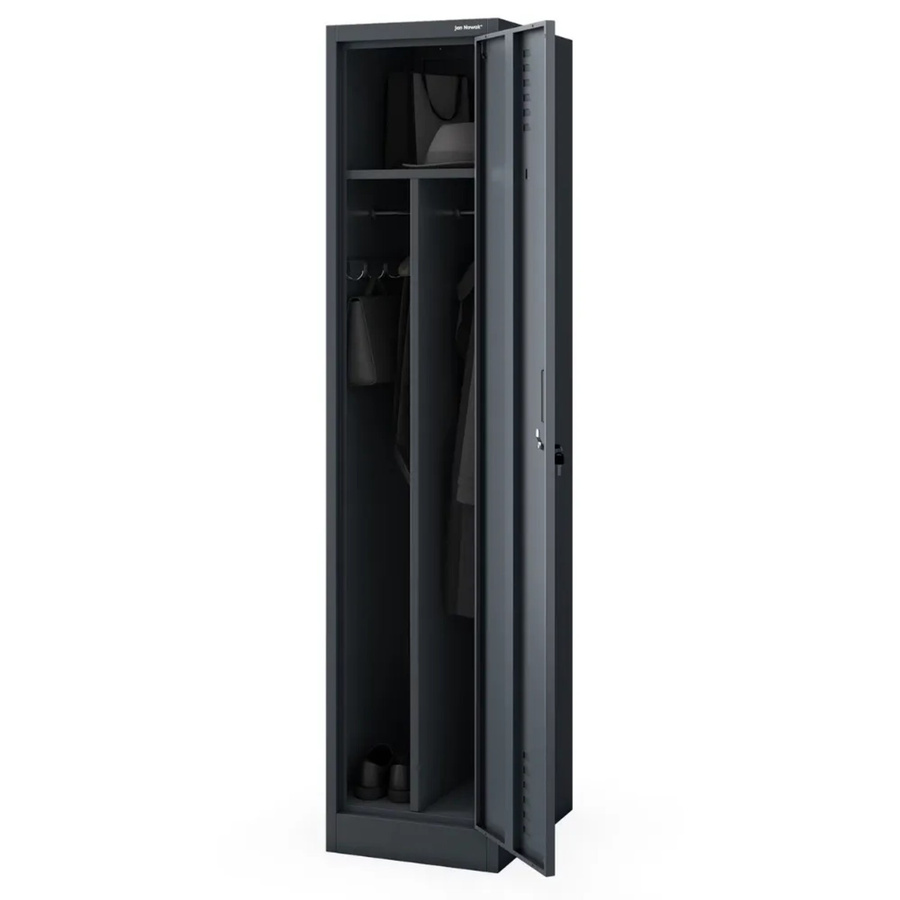 JAN NOWAK Umkleideschrank KACPER Spind aus Metall mit 1 Abteil und Etikettenhalter in Anthrazit, H x B x T: 180 x 40 x 50 cm - Bild 2