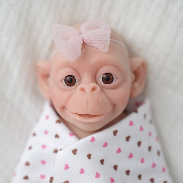 Miaio Monkey Baby, Reborn Puppe, Silikon, ab 14 Jahren - Bild 1