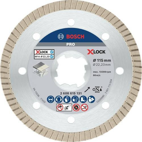 Bosch Diamanttrennscheibe PRO Ceramic X-LOCK Extra Clean Turbo, Farbe: Silber, Durchmesser: 115 mm - Bild 1