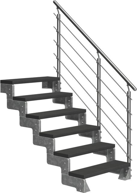 DOLLE Außentreppe Gardentop 6 TRIMAX mit Geländer, 100 cm, anthrazit - Bild 1