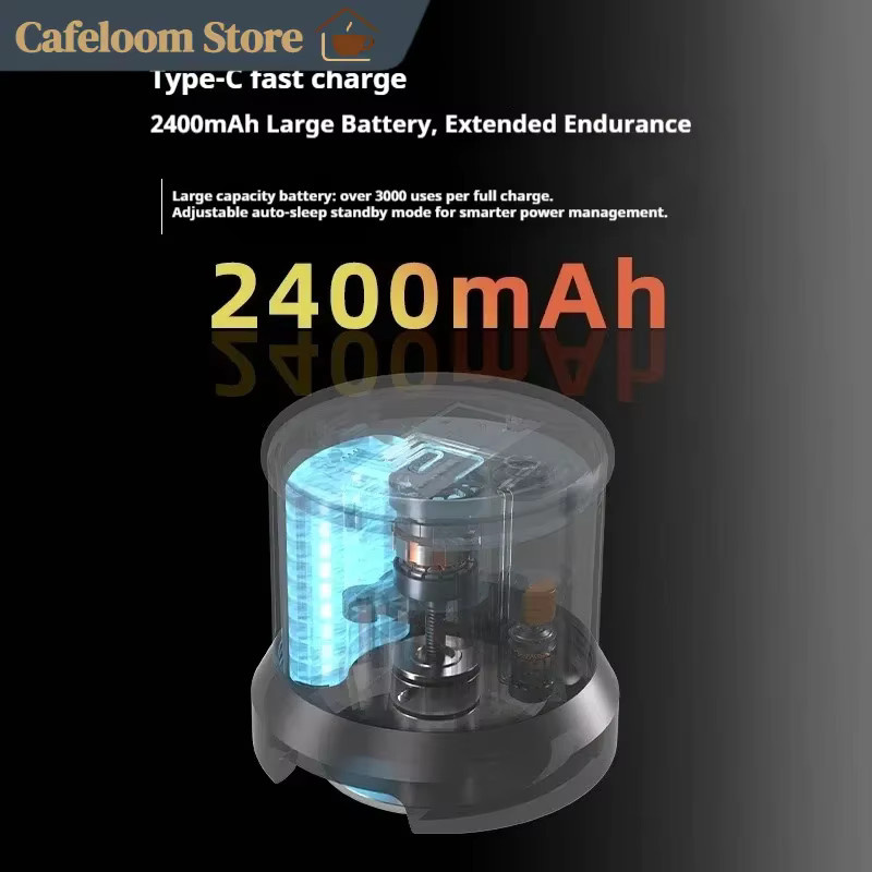 CERA ET58 Elektrischer Kaffeetamper mit Touchscreen, kabelloser automatischer Kaffee-Verteiler, 58mm, Schwarz - Bild 6