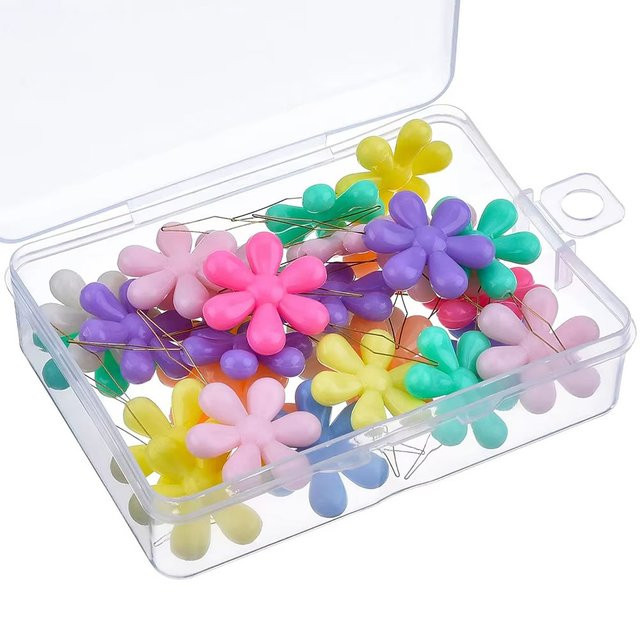 NOTIONSLAND 20 Stück Blumenform Drahtschlaufe Nadeleinfädler in Mehrfarbig für DIY Kreuzstich Stickerei und Handarbeiten - Bild 1