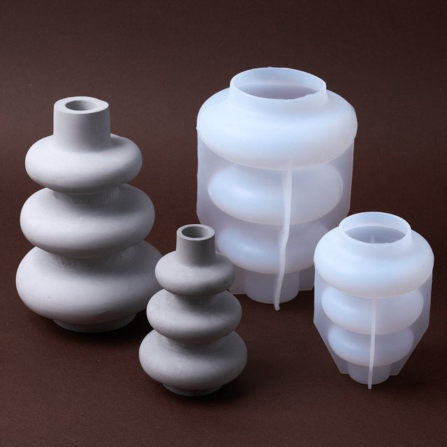 UDOCOOL Silikonform für unregelmäßige Vasen im Nordic-Design zum DIY-Gießen von Gips oder Harz in Weiß - Bild 1