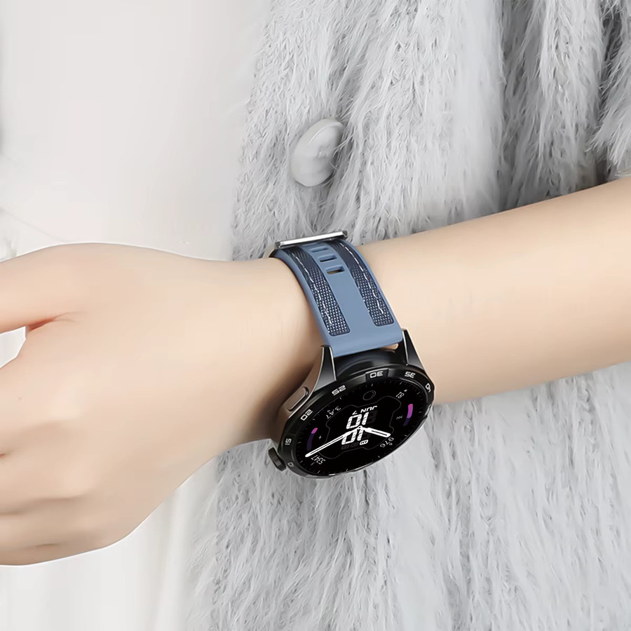 FancyWrist Uhrenarmband, Silikon-Nylon, 22 mm, Schwarz, Unisex - Bild 5