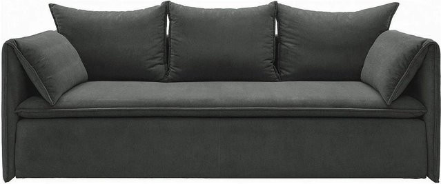 Schlafsofa Vente-unique Teodora in Anthrazitgrau mit Cord-Bezug, Breite: 218 cm - Bild 1