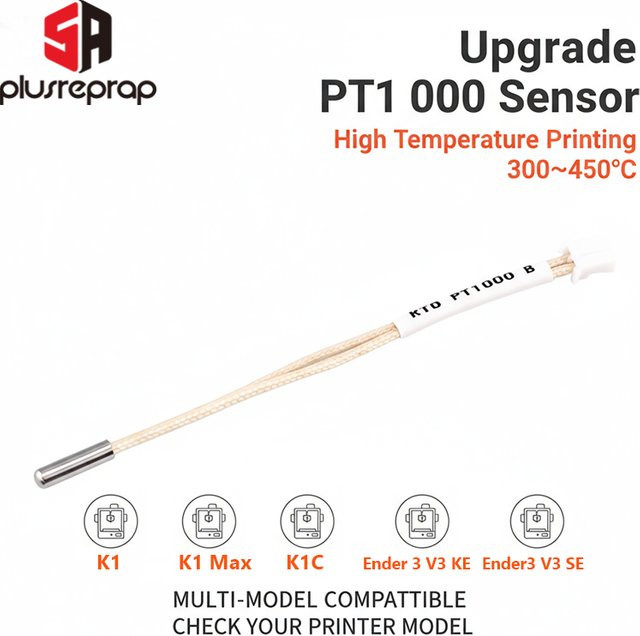 Creality PT1000 Temperatursensor Upgrade für hohe Präzision von 300 bis 450 °C für K1, K1 Max, K1C, Ender 3 V3 SE und V3 KE 3D-Drucker - Bild 1