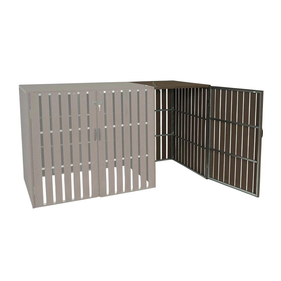 WPC-Mülltonnenverkleidung Erweiterung MCW-J28 Mülltonnenbox in Holzoptik Braun B/T/H: 115 x 66 x 76 cm - Bild 2