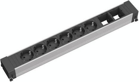 Bachmann Steckdosenleiste 909.009 in Silber und Schwarz mit Schutzkontakt - Bild 1