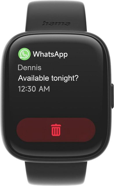 Hama Smartwatch, Schwarz, Silikon, 46 mm, Unisex - Bild 1