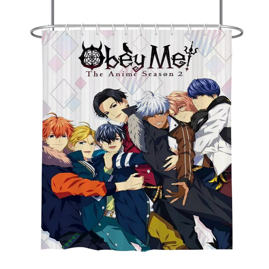 Beast Kingdom Obey Me Wasserdichter Duschvorhang aus Polyester, Mehrfarbig, B/H: 90 x 180 cm - Bild 5