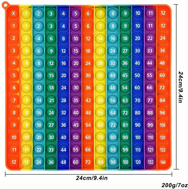 Wucifang Bags 12x12 Einmaleins Silikon Blasen Pop Fidget Spielzeug, blue - Bild 1