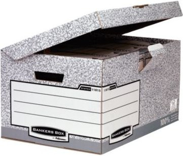 Fellowes Bankers Box Maxi Klappdeckelbox für A4, 10 Stück, Grau und Weiß, FSC-zertifiziert - Bild 1