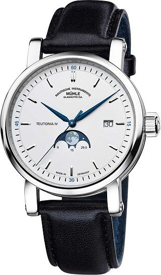 Mühle Glashütte Herrenuhr Teutonia IV, Automatik, Edelstahl, 41 mm, Leder - Bild 1