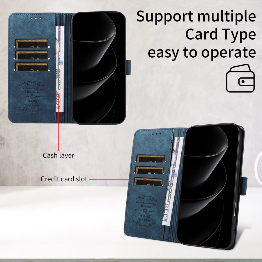 EAACAA TPU-Leder-Handyhülle mit Kartensteckplatz und Ständer für Samsung Galaxy A05 A06 A16 A26 A25 A35 A36 A54 A56 in Blau und Grün - Bild 6
