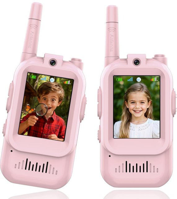 AIRITON Kinder Video Walkie Talkies, 2er-Pack, wiederaufladbar, mit 2-Zoll-Hochauflösendem Bildschirm, Sprachwechsler - Bild 1