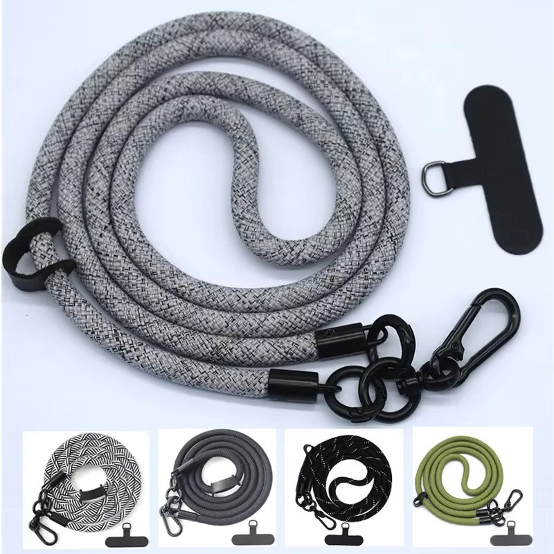 VIKEFON Handy-Lanyard in Schwarz, universeller Umhängetaschen-Schultergurt mit 8 mm Breite und 120 cm Länge, abnehmbares Halsband als Anti-Verlust-Lanyard - Bild 2