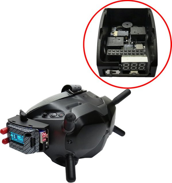 5,8G RX PORT 3.0 PLUS Digital-Analog-Empfangsmodul mit Niederspannungsalarm für DJI und Fatshark FPV Schutzbrillen, Schwarz - Bild 1