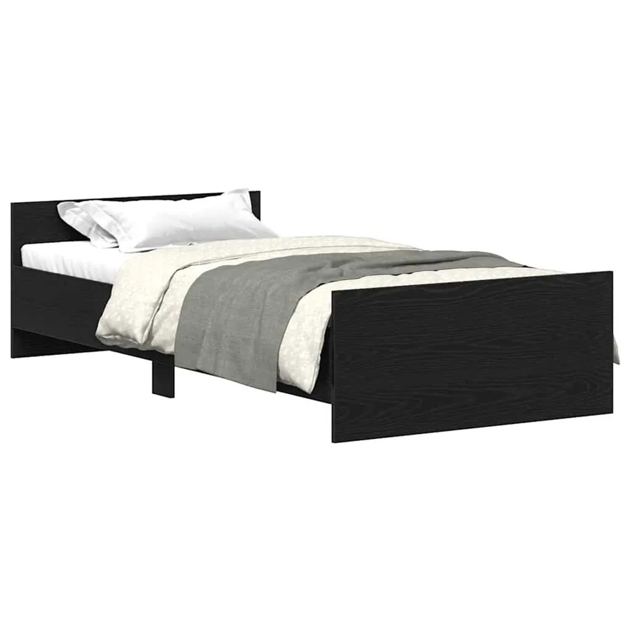 vidaXL Bettgestell in Schwarz und Eichen-Optik ohne Matratze B/T/H: 90 x 200 cm - Bild 2