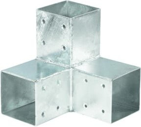 QUATRO-Steckverbinder Ecke zweifach von Tetzner & Jentzsch GmbH, verzinkter Stahl, Farbe: Silber, B/T/H: 20 x 20 x 20 cm - Bild 1