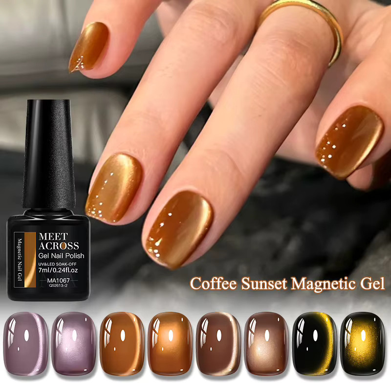 MEET ACROSS Magnetischer Gel Nagellack Kaffee Sonnenuntergang, 7 ml - Bild 2
