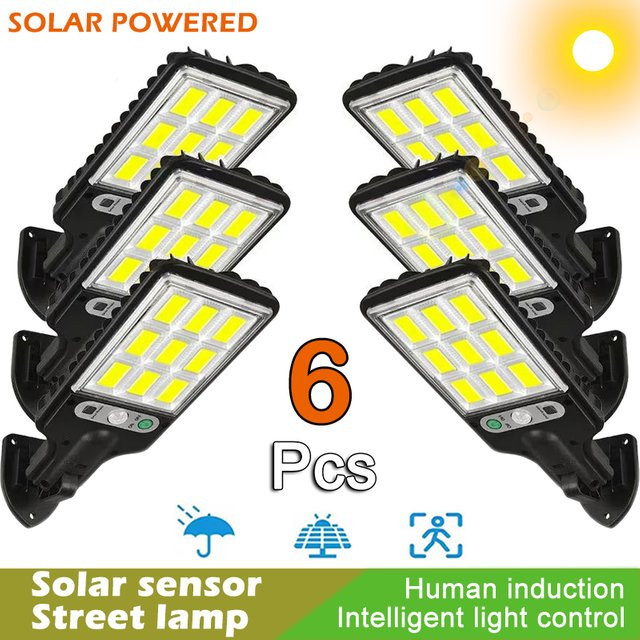 XIWANGFIRE Solar LED Wandleuchte mit Bewegungssensor, Wasserdichte Solar Gartenlampe für Terrasse und Garten, Schwarz - Bild 1