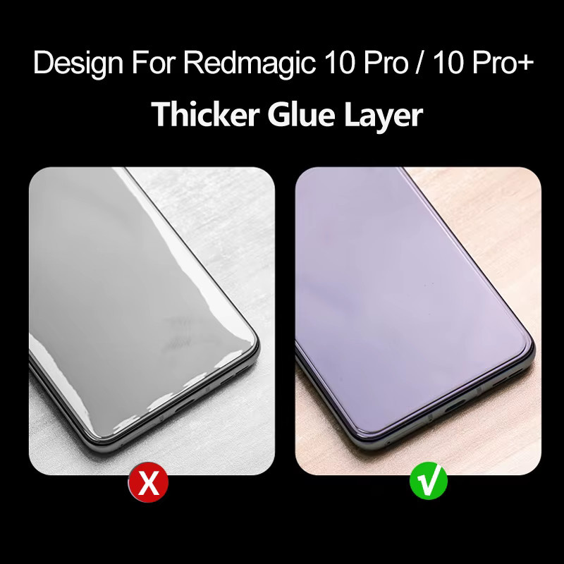 Oleophobes Schutzglas für Redmagic 10 Pro Plus, Redmagic 10 Pro und Redmagic 10 Air, blendfreier Displayschutz aus gehärtetem Glas, transparent - Bild 3