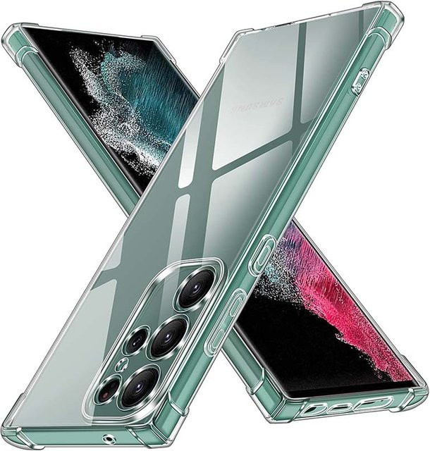Stoßfeste Silikon Hülle für Samsung Galaxy S24 Ultra S23 S22 S21 Plus FE transparent - Bild 1