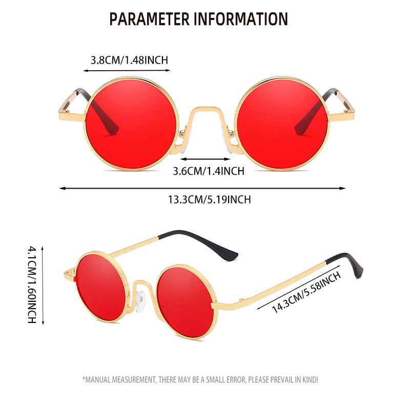 Hindfield Sonnenbrille, rund, Vollrand, Metall, Unisex - Bild 2
