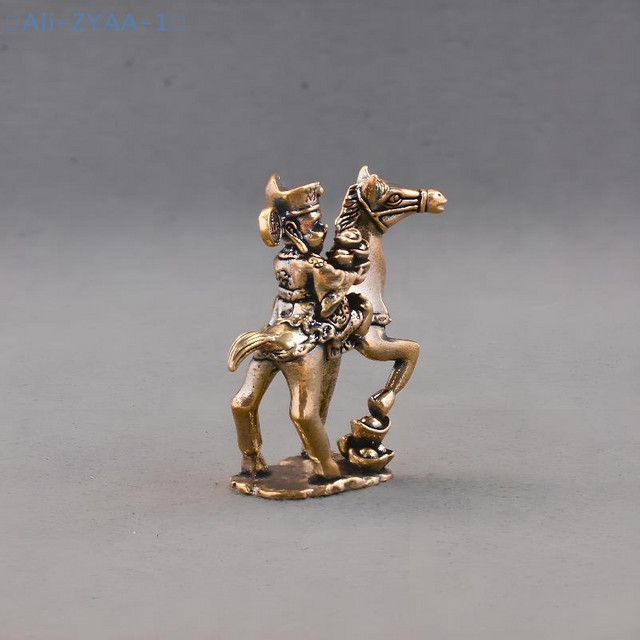 JETTING Messing Figur Gott des Reichtums auf Pferd als Miniatur Ornament für deine Dekoration - Bild 1