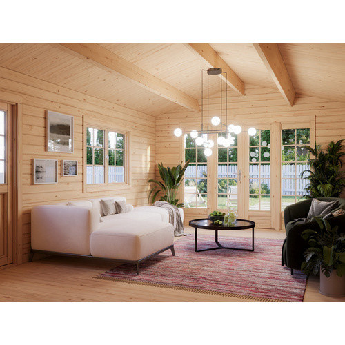PALMAKO Gartenhaus Irene aus Fichtenholz in Grau mit Satteldach und Fußboden, B/T/H: 426 x 598 x 276 cm - Bild 1
