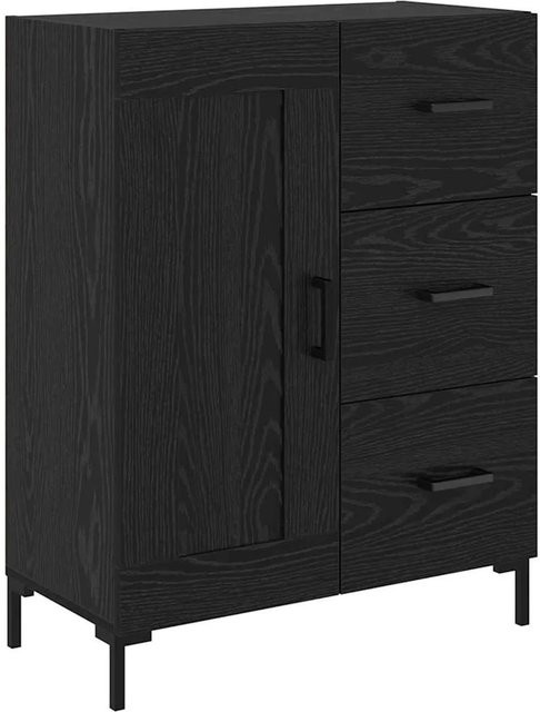 vidaXL Sideboard in Schwarz und Eichen-Optik, modernes Design für Wohn- und Esszimmer, B/T/H: 69,5 x 34 x 90 cm - Bild 1