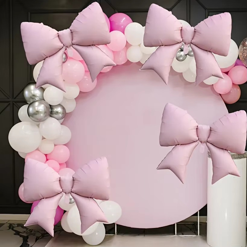 RENYUAN Schleifenballons im 4er-Set in Rosa und Blau für Babypartys, Hochzeiten und Mädchenpartys - Bild 5