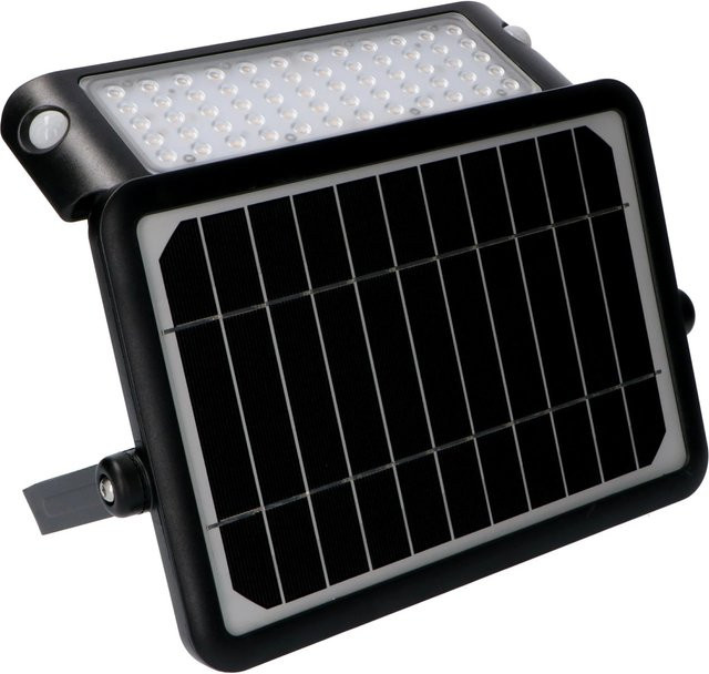 LED's Work Solar-Außenleuchte Flutlicht mit Bewegungssensor und Dämmerungssensor, 10 W, 1.080 lm, 3.000 K Warmweiß, Schwarz - Bild 1