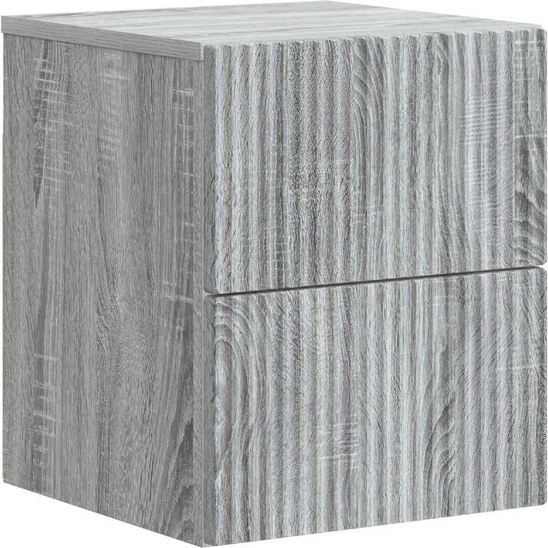Wandmontierter Nachttisch vidaXL in Grau, Modernes Design aus Holzwerkstoff, B/T/H: 34,5 x 34,5 x 40 cm - Bild 1