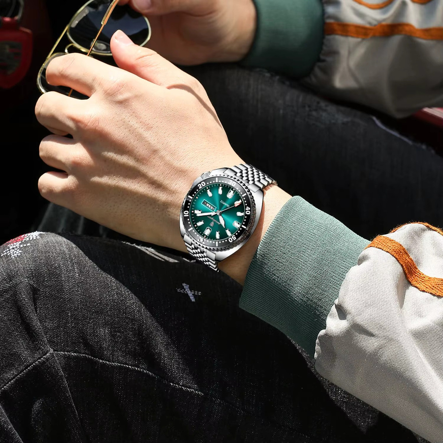 POEDAGAR Armbanduhr Edelstahl, Quarz, Datum, Herren - Bild 5