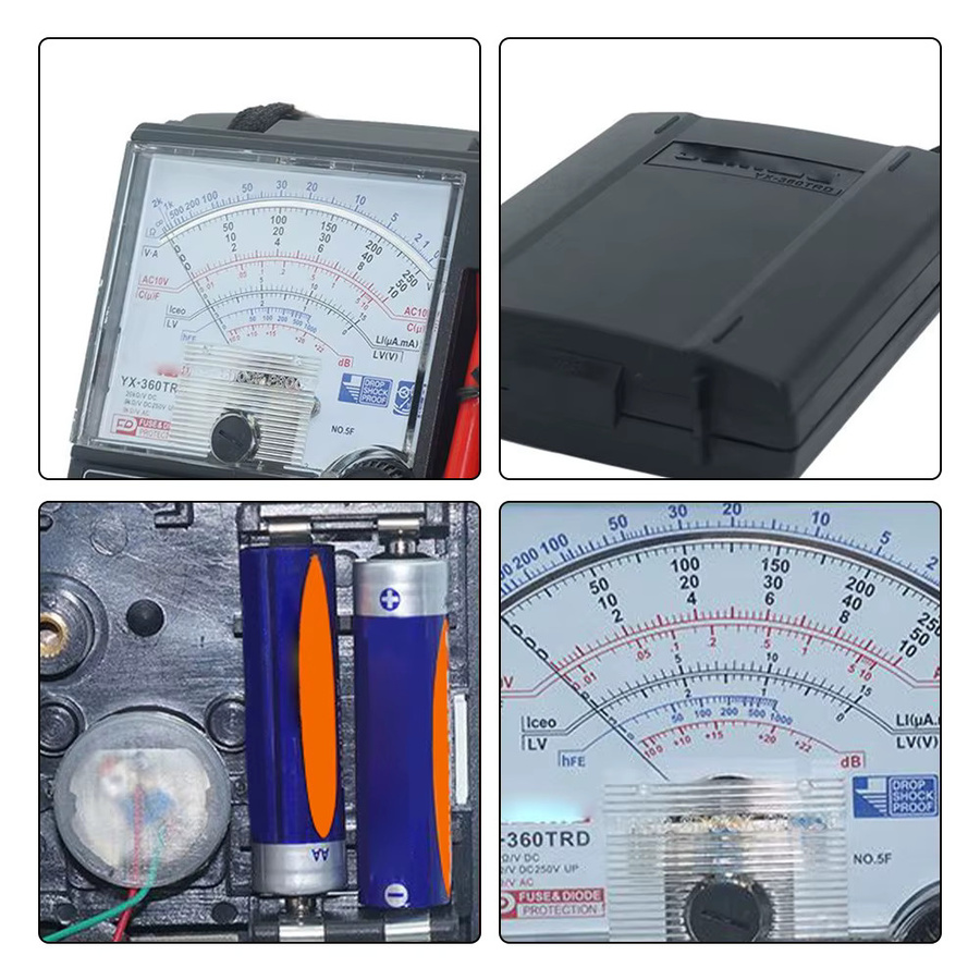 Gaqqee YX-360TRD Analoges Multimeter mit integrierter Prüfspitze für AC/DC-Spannung, Strom, Diode und Ohm - Bild 5