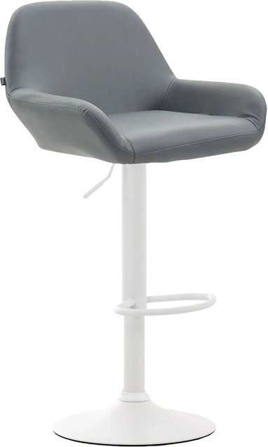 DELUKE Barhocker DUBLIN Tresenhocker mit Lehne aus Kunstleder in Grau - Bild 1