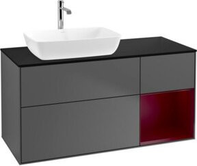 V&B Waschtischunterschrank Finion mit Wandbeleuchtung, Anthrazit lackiert, Breite: 120 cm, Tiefe: 50,1 cm, Höhe: 50,1 cm - Bild 1