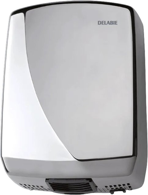 Delabie Automatischer Händetrockner aus hochglanzpoliertem Edelstahl in Silber - Bild 1