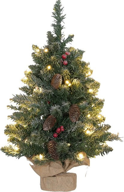 HOMCOM Künstlicher Weihnachtsbaum in Grün mit Tannenzapfen, Höhe: 60 cm - Bild 1
