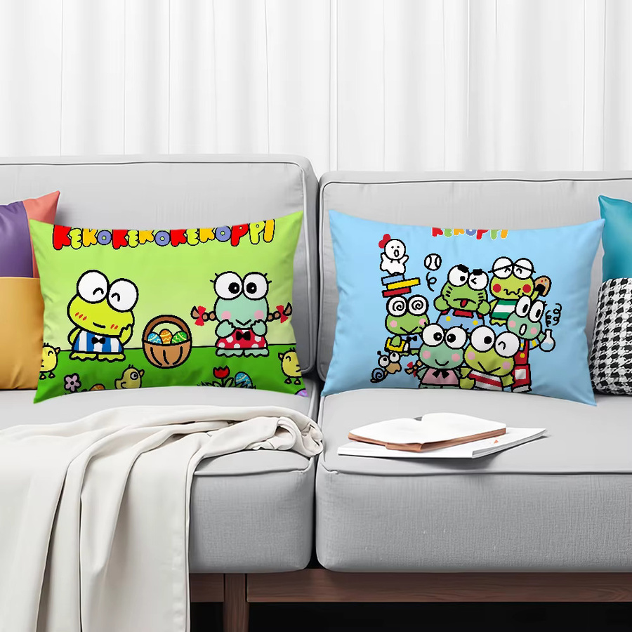 Sanrio Keroppi Kissenbezug Cartoon Design in Grün für Sofa und Wohnzimmer - Bild 3
