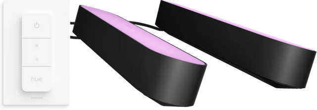 Philips Hue Play Lightbar White and Color Schwarz Doppelpack mit Philips Hue Kabellosem Dimmer und LED TV Backlight Set - Bild 1