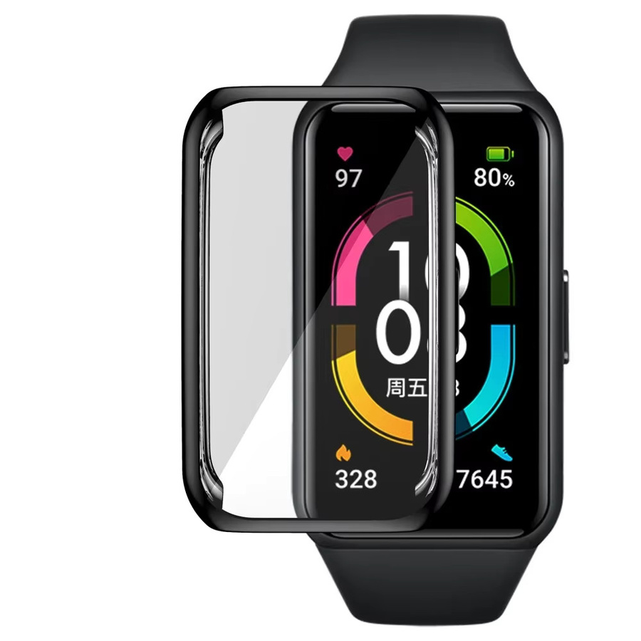 AKBNSTED Uhrengehäuse und Silikonarmband, transparent, Honor Band 6, Huawei Band 6, Unisex - Bild 2