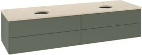 V&B Waschtischunterschrank Antao mit Beleuchtung, Farbe Grau lackiert, B: 160 cm, T: 50 cm - Bild 1