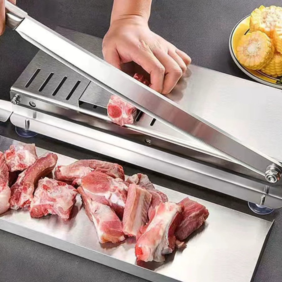 Podofo Lebensmittelschneider aus Edelstahl in Silber mit einstellbarer Schnittstärke für Rindfleisch, Speck, Fisch und Gefrierfleisch - Bild 2