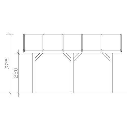 SKANHOLZ Carport Franken Bogendach aus Fichte in Beige mit Polycarbonat-Dach, B/T: 635 x 541 cm, Höhe: 325 cm - Bild 1